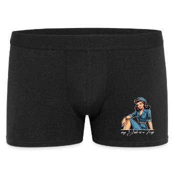 Pin Up Retro Stewardess Profession Travel Gift - Men's Boxer Shorts - black - Front
