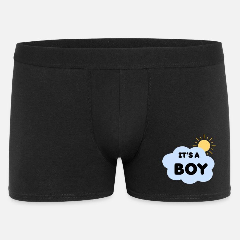 Durchsage Geburtsjunge Cloud Sun, es ist ein Junge - Männer Boxer Shorts - Schwarz