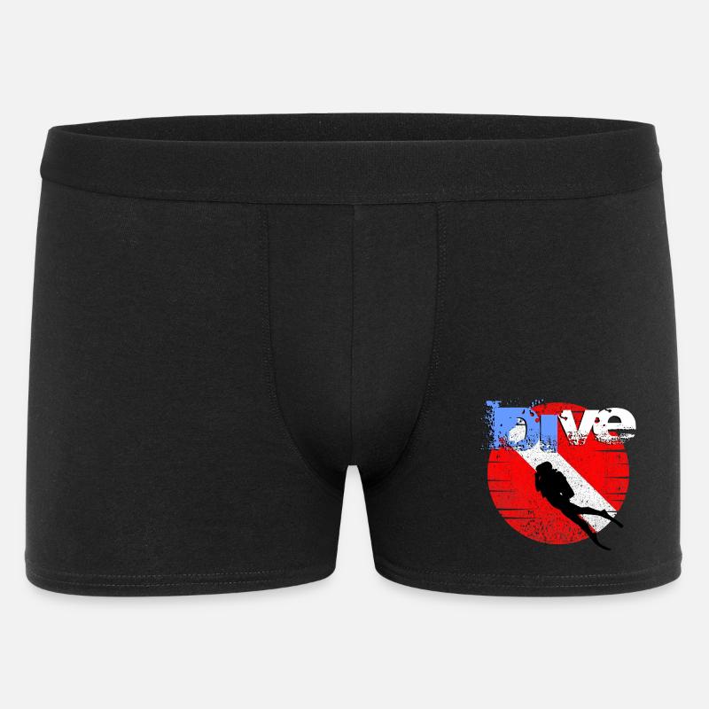 American Diver Down Flagge - Männer Boxer Shorts - Schwarz