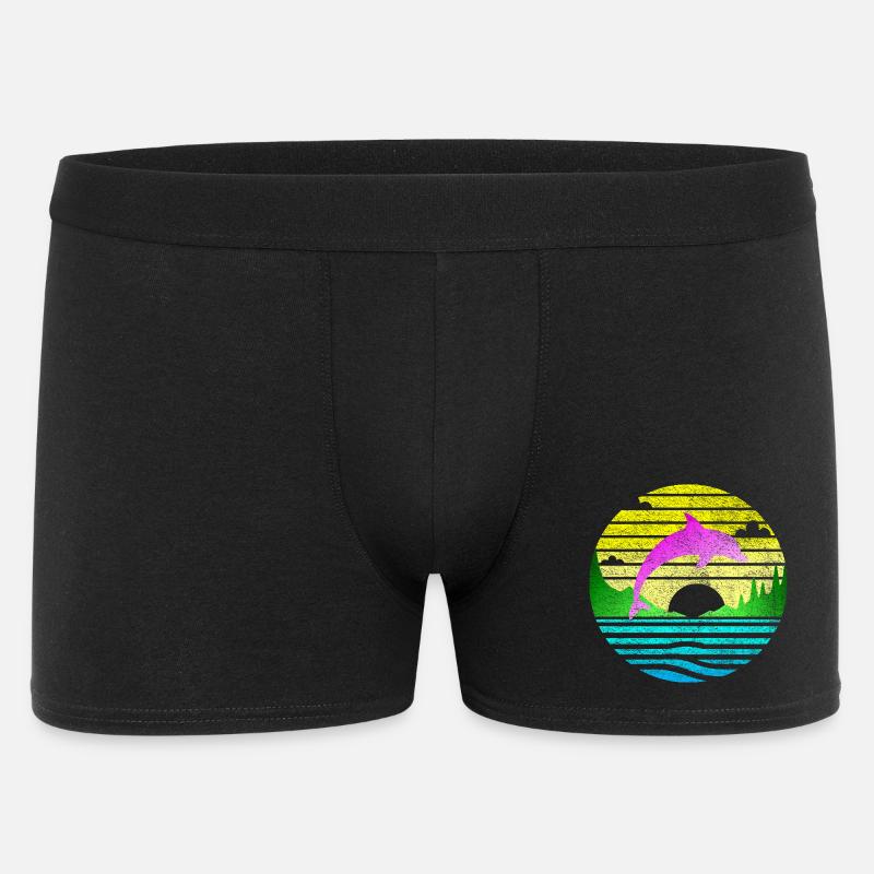 Springender Delfin 2 - Männer Boxer Shorts - Schwarz