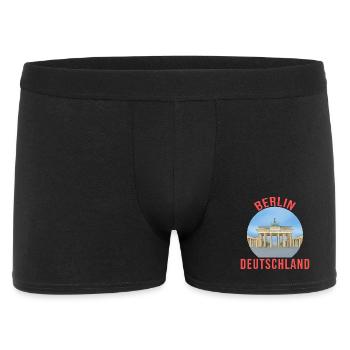 Deutsche Stadt Berlin - Männer Boxer Shorts - Schwarz - Vorne