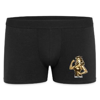 Strong Woman GRL PWR Rockabilly Gold Gift - Men's Boxer Shorts - black - Front