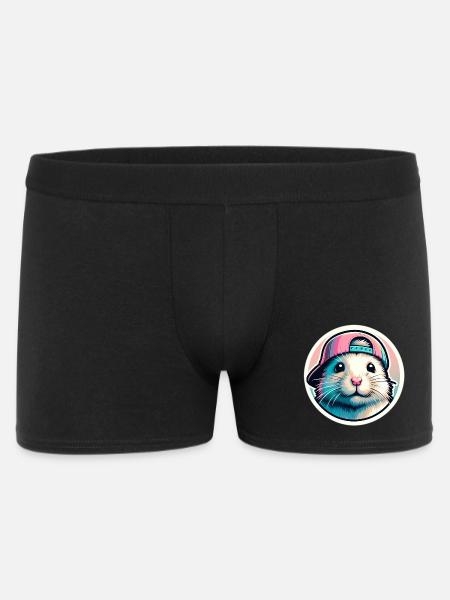 Hamster with cap in pastel - Men's Boxer Shorts - black