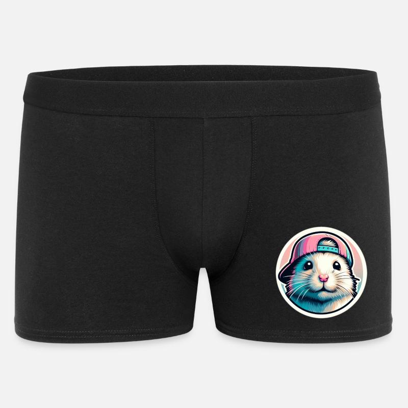 Hamster with cap in pastel - Men's Boxer Shorts - black