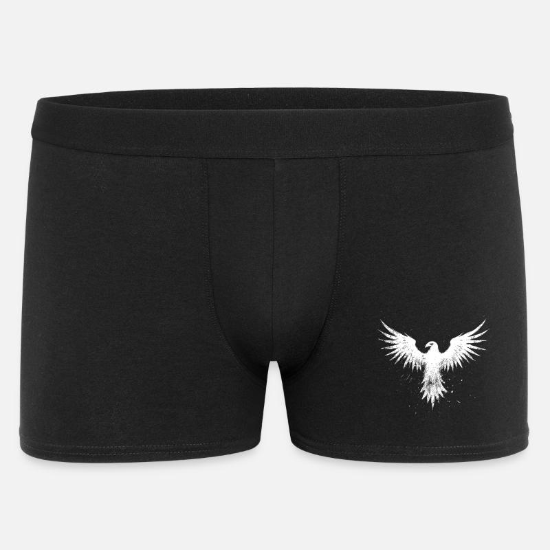 Weisser Phoenix - Männer Boxer Shorts - Schwarz