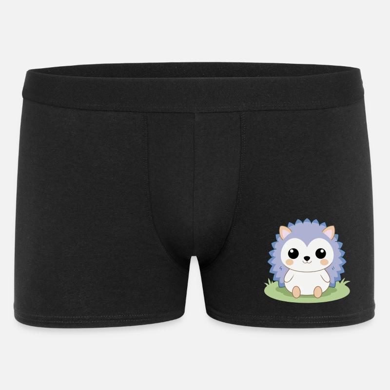 Bébé hérisson assis dans le jardin - Boxer Homme - noir