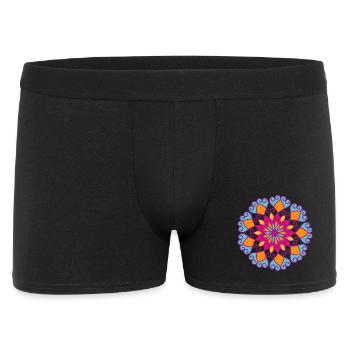 Mandala Yoga Blume Ornament Indien Yogi Meditation - Männer Boxer Shorts - Schwarz - Vorne