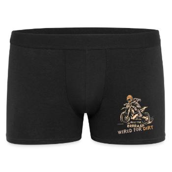 Motocross Biker Logo - Motorcycle and Offroad Symbol - Men's Boxer Shorts - black - Front