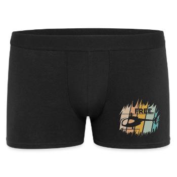 vintage Helikopter - Hubschrauber und Free Logo - Männer Boxer Shorts - Schwarz - Vorne