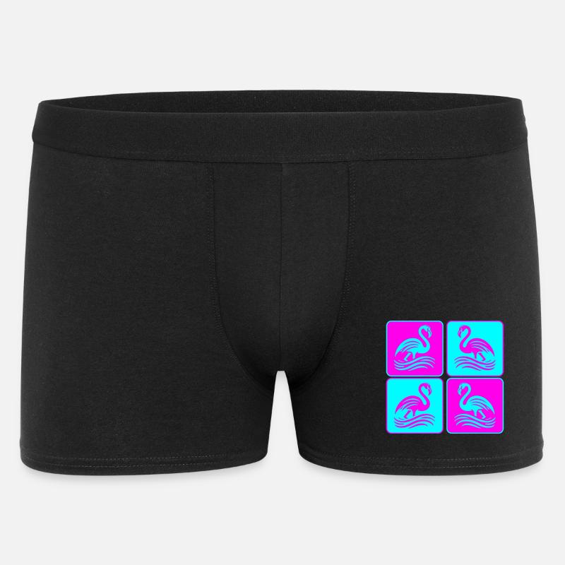 Flamingo Wellen Pop Art - Männer Boxer Shorts - Schwarz