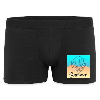 Line Art Seashell - Summer Beach - Men's Boxer Shorts - black - Front
