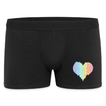 Rainbow Heart Pastel Colors Pride Month LGBTQ+ - Men's Boxer Shorts - black - Front