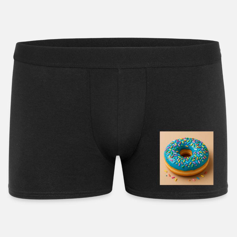 Donut mit Blauem Zuckerguss - Männer Boxer Shorts - Schwarz