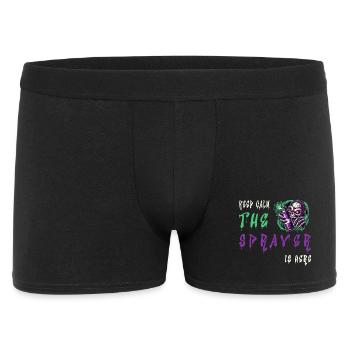 Keep Calm – The Sprayer - Männer Boxer Shorts - Schwarz - Vorne