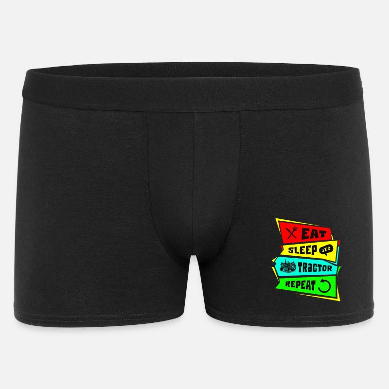 Manger dormir tracteur répéter - Boxer Homme - noir