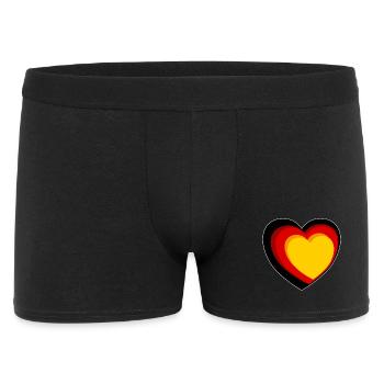 3D heart in black, red and gold - Men's Boxer Shorts - black - Front