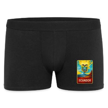 Ecuador - Farbenfrohes Emblem - Männer Boxer Shorts - Schwarz - Vorne