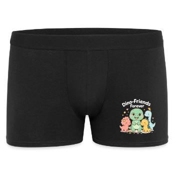 Dino-Friends - Männer Boxer Shorts - Schwarz - Vorne