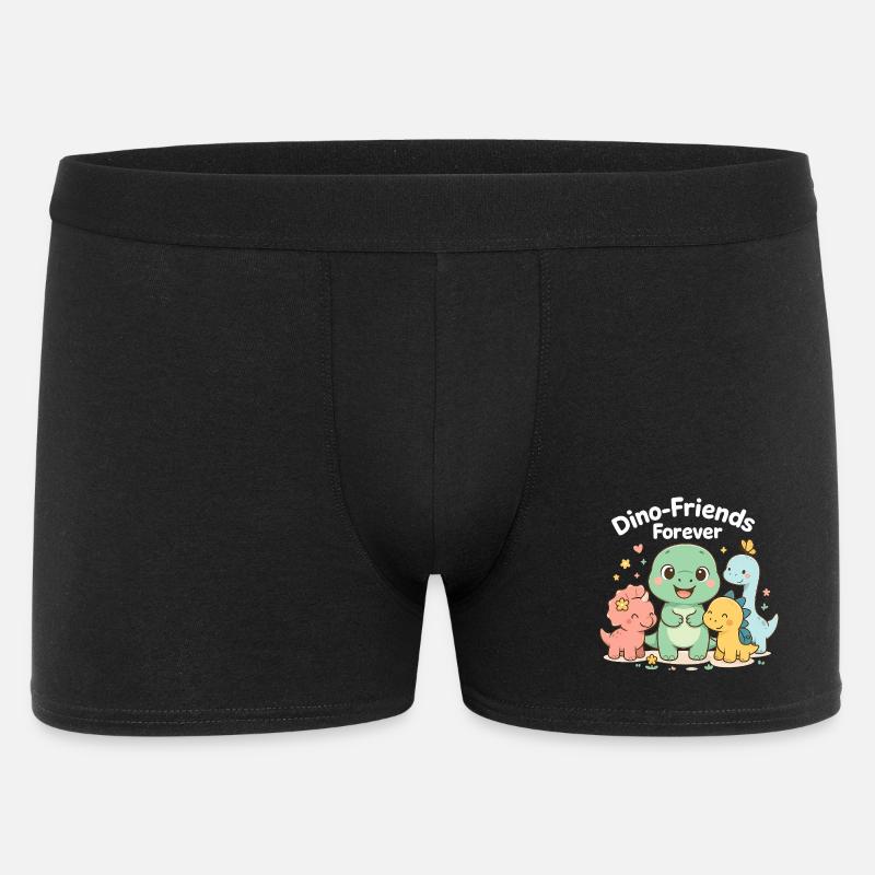 Dino-Friends - Männer Boxer Shorts - Schwarz