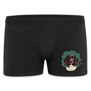Little Münsterlander with green background - Men's Boxer Shorts - black - Front