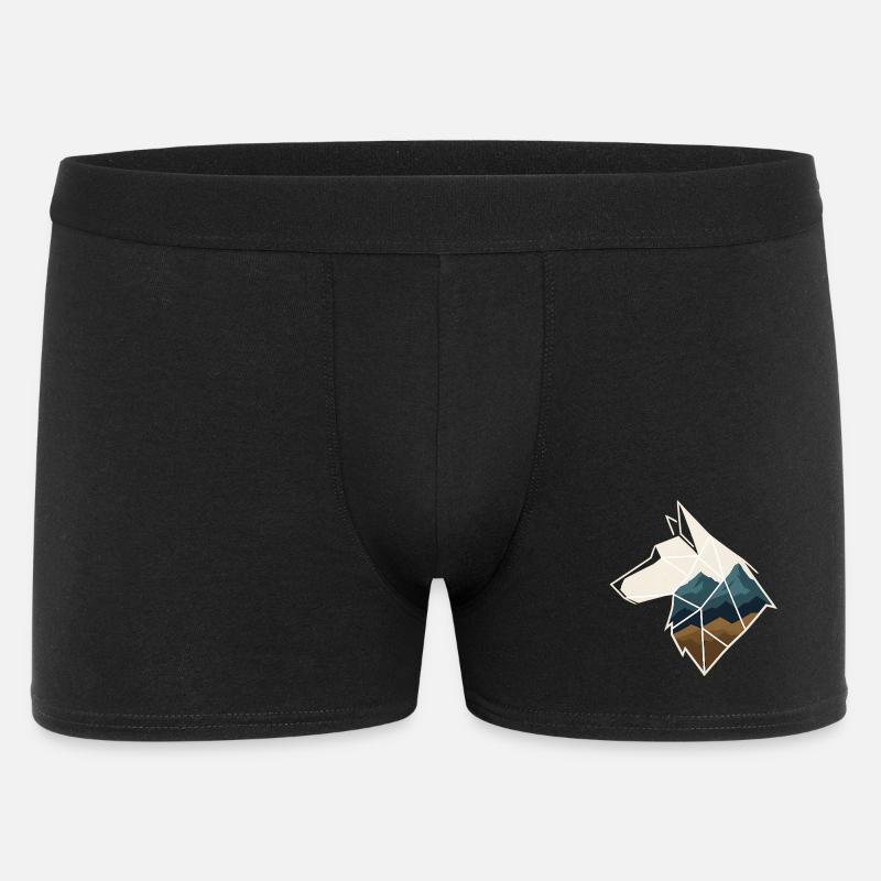 Geometrischer Wolf - Männer Boxer Shorts - Schwarz