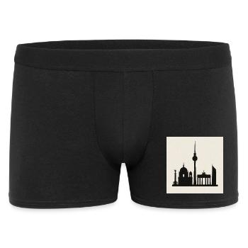Berliner Skyline Silhouette - Männer Boxer Shorts - Schwarz - Vorne