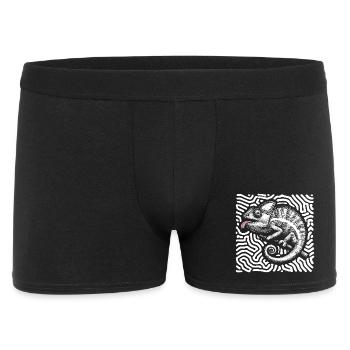 Caméléon art tribal pastel - Boxer Homme - noir - Devant