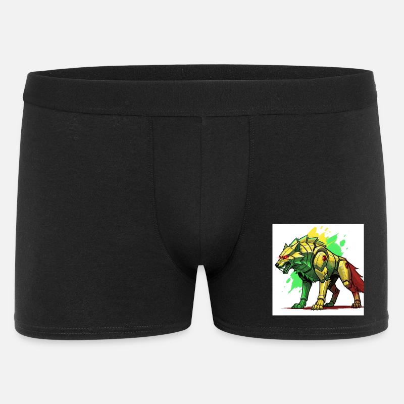 Futuristischer Löwe mit Cyborg-Design - Männer Boxer Shorts - Schwarz