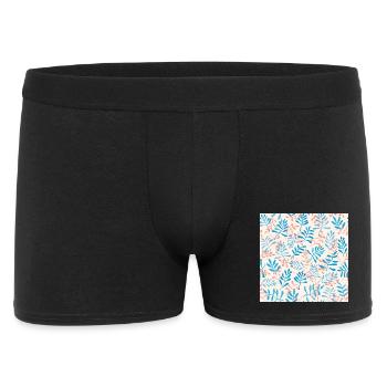 Blue and Coral Branch Design - Men's Boxer Shorts - black - Front