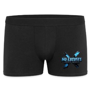 No Excuses Just Wins – Motivational Gym Design - Men's Boxer Shorts - black - Front
