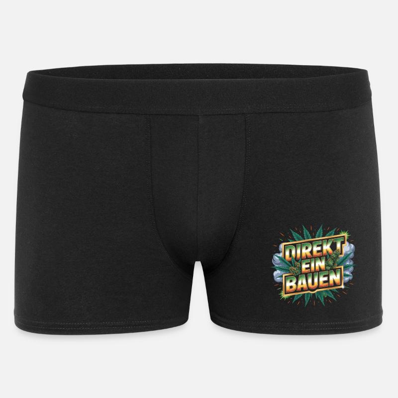 Direkt ein Bauen -  Deutsche Memes - Männer Boxer Shorts - Schwarz