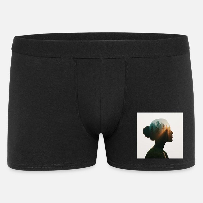 Waldseele - Männer Boxer Shorts - Schwarz