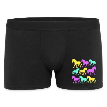 6 chevaux silhouette équipe cavalier équitation amis mignon - Boxer Homme - noir - Devant