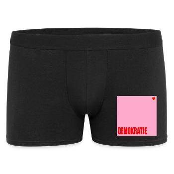 Politik Demokratie Herz - Männer Boxer Shorts - Schwarz - Vorne