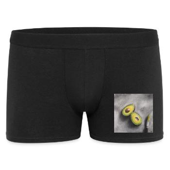 Minimalist Avocado Slice Illustration - Men's Boxer Shorts - black - Front