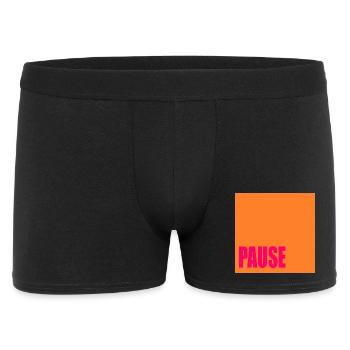 Pausen Zeichen - Männer Boxer Shorts - Schwarz - Vorne