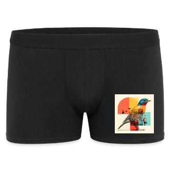 Shapeshifting bird in colorful collage - Men's Boxer Shorts - black - Front