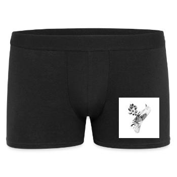 Vogel mit Pflanzen - Männer Boxer Shorts - Schwarz - Vorne