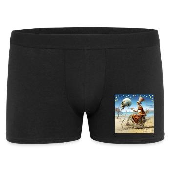 Surreal beach spirit with moonskull Halloween - Men's Boxer Shorts - black - Front