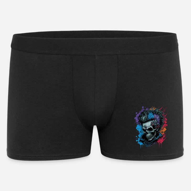Regenbogen Zombie Punk - Männer Boxer Shorts - Schwarz