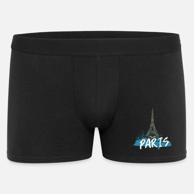 Tour Eiffel de Paris avec calligraphie - Boxer Homme - noir