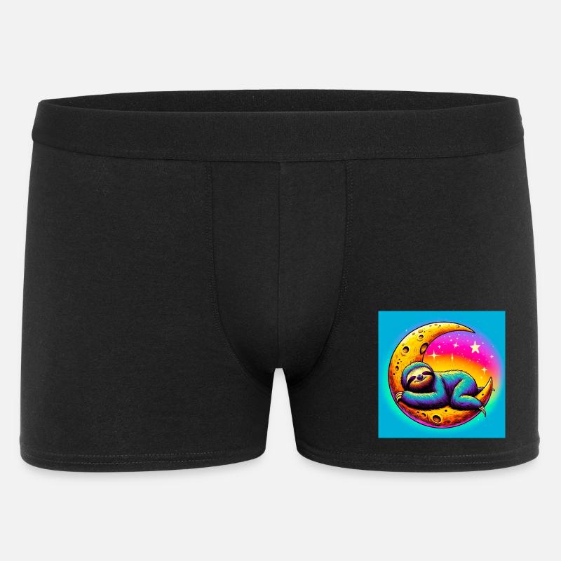 Faultier schläft auf dem Mond - Männer Boxer Shorts - Schwarz