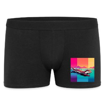 Otter - Männer Boxer Shorts - Schwarz - Vorne