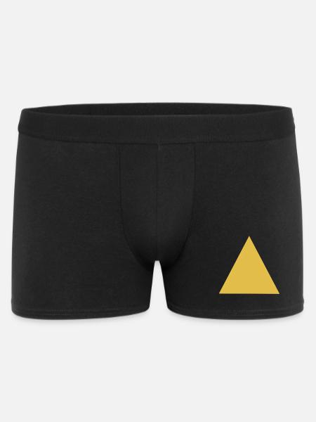 Geometrisches Dreiecksmotiv in Gold - Männer Boxer Shorts - Schwarz