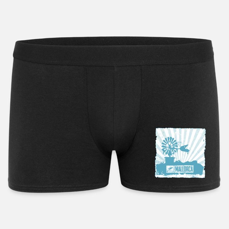 Mallorca Windmühle und Design - Männer Boxer Shorts - Schwarz