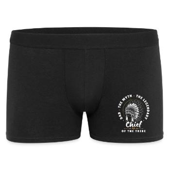 Conception de la coiffe du père chef de la tribu - Boxer Homme - noir - Devant