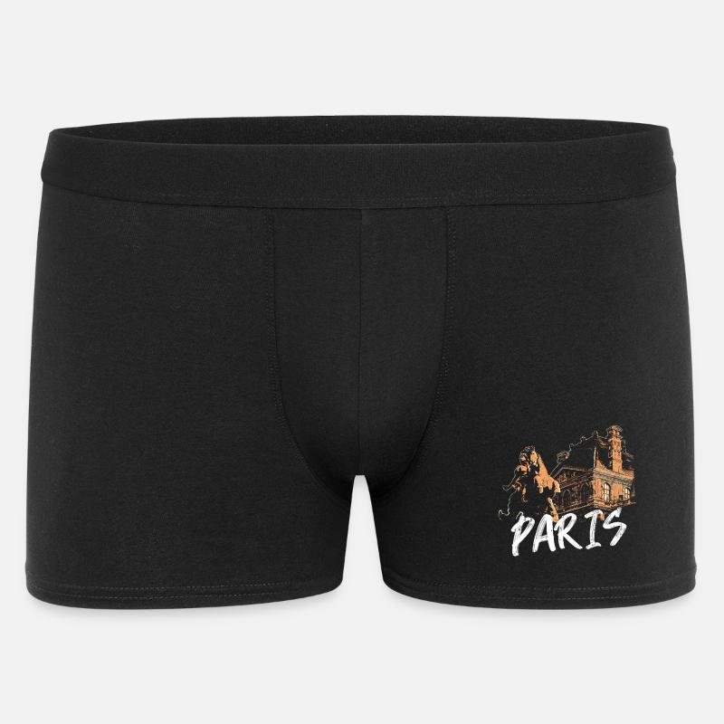 Pariser Architektur und Statue - Männer Boxer Shorts - Schwarz