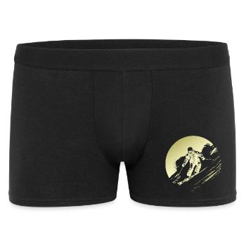Ski Fahren Skiing Silhouette - Männer Boxer Shorts - Schwarz - Vorne