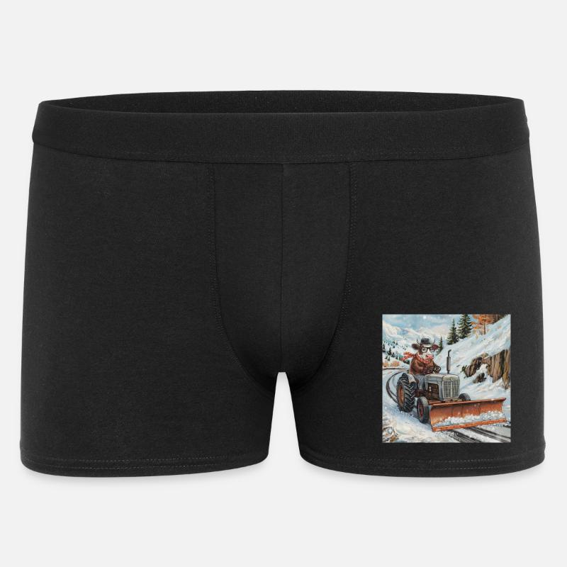 Schneepflug - Männer Boxer Shorts - Schwarz