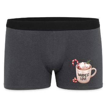 Chocolat chaud – Warmest Love Xmas Design - Boxer Homme - charbon - Devant